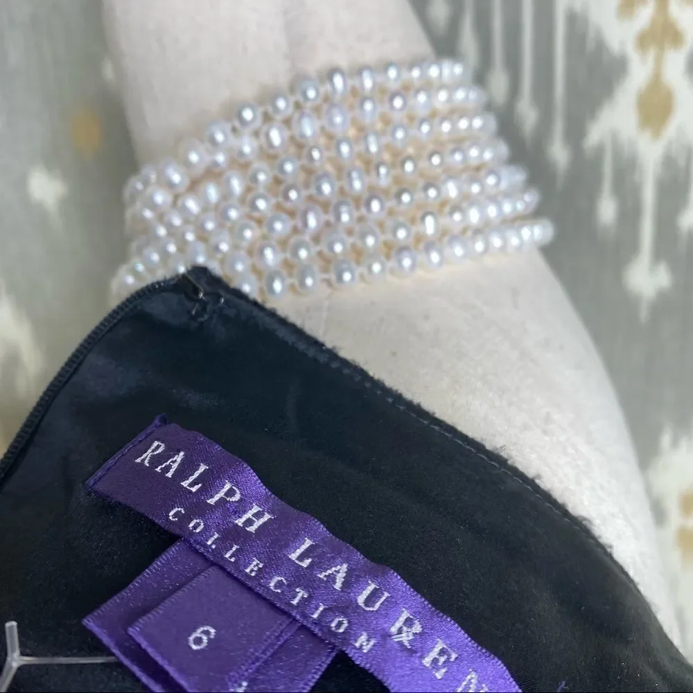 Ralph Lauren Black Luster Knit Sheath Dress